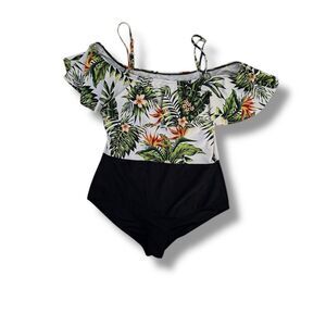 Tropical Off-Shoulder Women’s Swimsuit